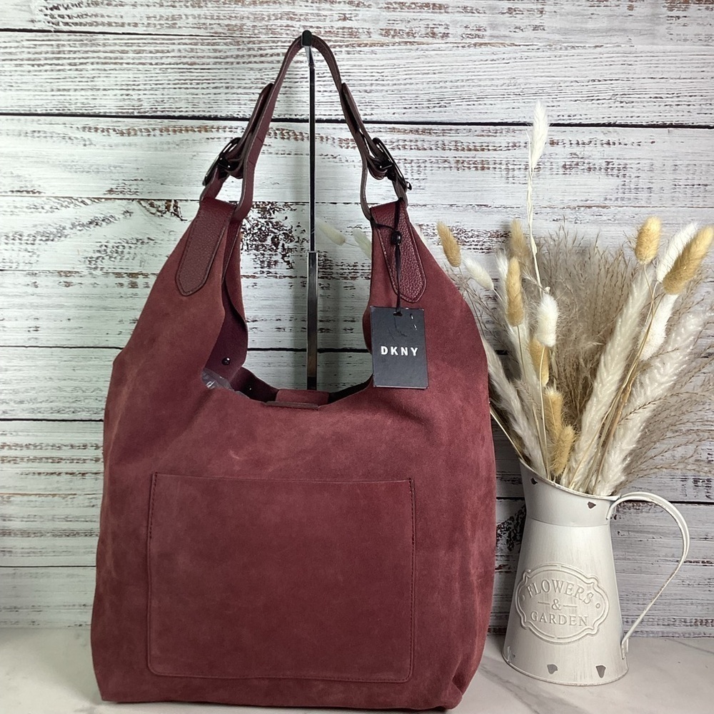 DKNY WES COLLECTION STUDDED BOHO SUEDE BAG OXBORDâ SHOULDER HOBO PURS⊠- Picture 9 of 16